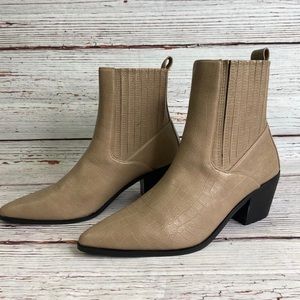 Nasty Gal Snakeskin Western Ankle Boots